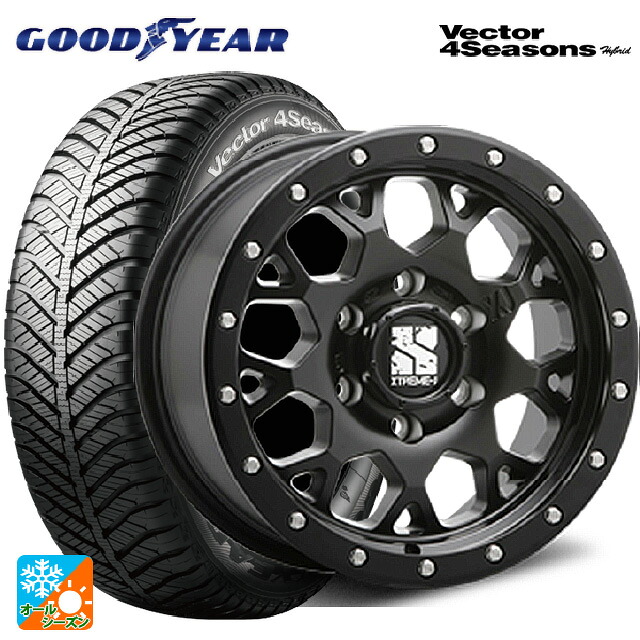 205/60R16 92H グッドイヤー ベクターフォーシーズンズ ハイブリッド エムエルジェイ エクストリームJ XJ04 Satin Black 16-7J 国産車用 オールシーズンタイヤホイール4本セット|タイヤホイール専門店コニシタイヤ