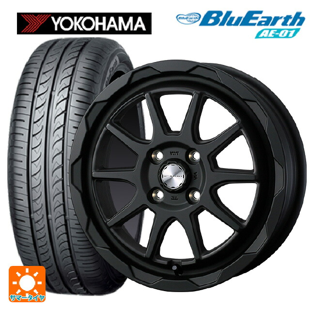 ダイハツ コペン(LA400K)用 165/60R15 77H ヨコハマ ブルーアース AE01 ウェッズ マッドヴァンス06 フルマットブラック 新品サマータイヤホイール 4本セット