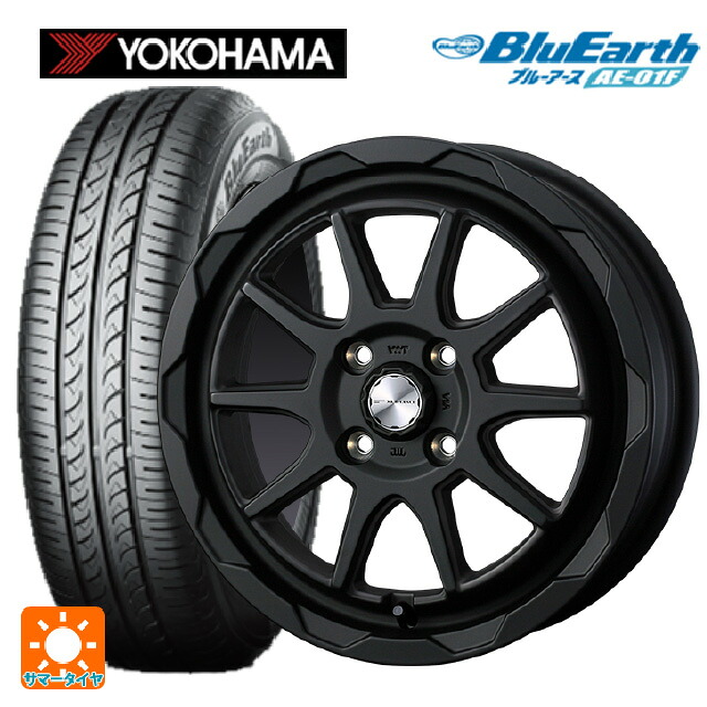 185/55R16 83V ヨコハマ ブルーアース AE01F ウェッズ マッドヴァンス06 フルマットブラック 16-6J 国産車用 サマータイヤホイール4本セット|タイヤホイール専門店コニシタイヤ