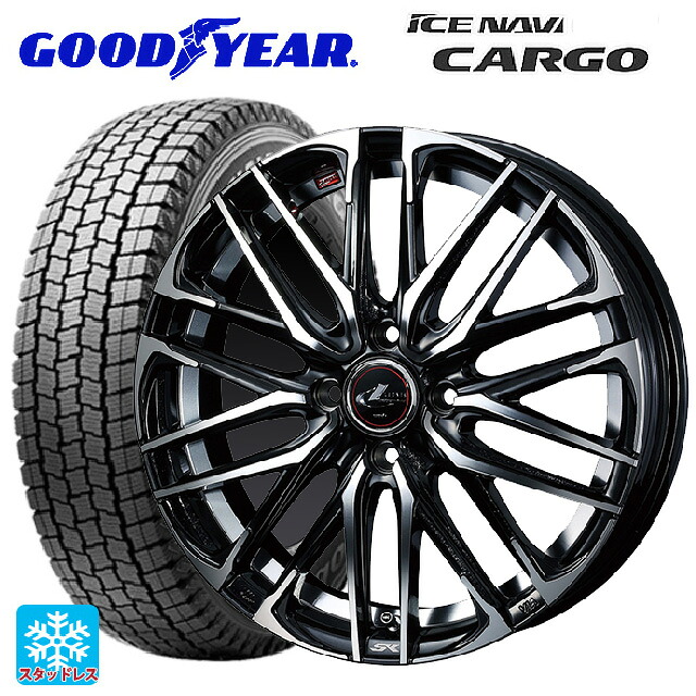 トヨタ プロボックス(160系)用 165/80R14 97/95N グッドイヤー アイスナビ カーゴ ウェッズ レオニス SK PBMC 新品スタッドレスタイヤホイール 4本セット