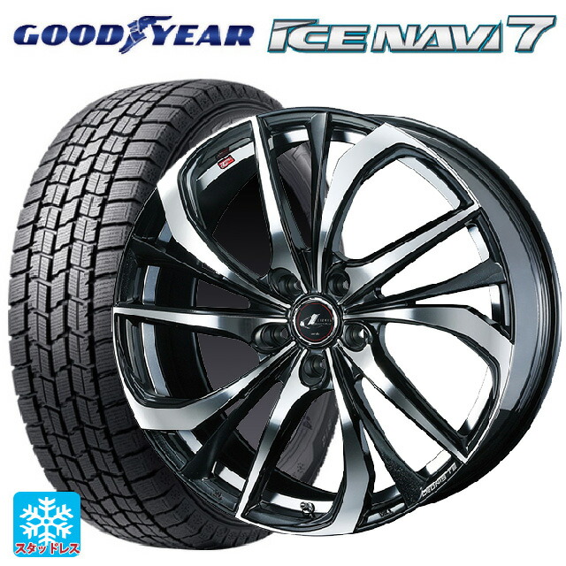 スバル レヴォーグ(VN系)用 2025年製 215/50R17 91Q グッドイヤー アイスナビ7(数量限定) # ウェッズ レオニス TE PBMC 新品スタッドレスタイヤホイール 4本セット