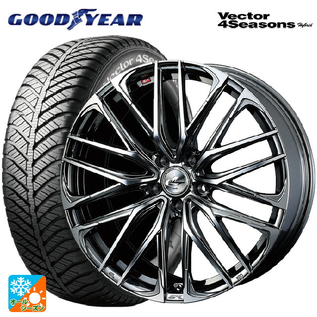 トヨタ ヴォクシー(90系)用 215/45R18 89H グッドイヤー ベクターフォーシーズンズ ハイブリッド ウェッズ レオニス SK BMCMC 新品オールシーズンタイヤホイール 4本セット 129,010円
