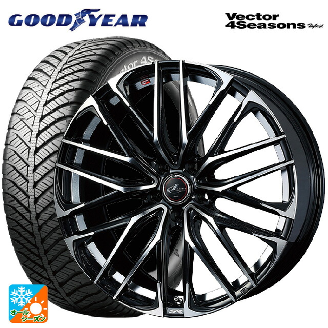 ホンダ ヴェゼル(RV系)用 215/55R17 94H グッドイヤー ベクターフォーシーズンズ ハイブリッド ウェッズ レオニス SK PBMC 新品オールシーズンタイヤホイール 4本セット 101,145円