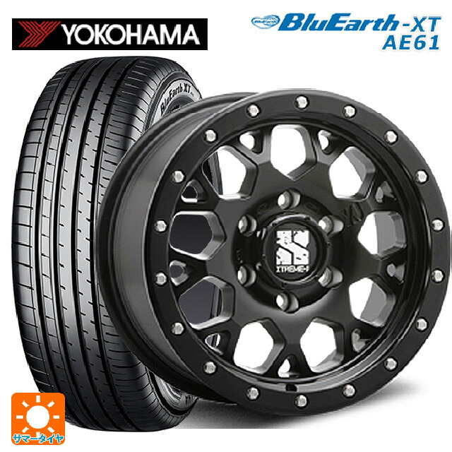 195/65R16 92H ヨコハマ ブルーアースXT AE61 エムエルジェイ エクストリームJ XJ04 Satin Black 16-7J 国産車用 サマータイヤホイール4本セット