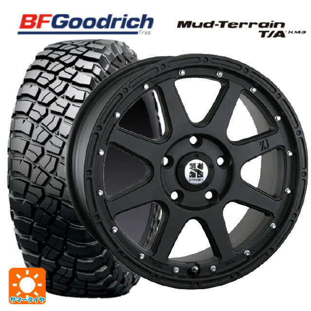 ジープ グラディエーター(JT系)用 255/75R17 111/108Q XL BFグッドリッチ マッドテレーン TA KM3 ブラックレター 正規品 エムエルジェイ エクストリームJ Flat Black 新品サマータイヤホイール 4本セット｜タイヤホイール専門店コニシタイヤ