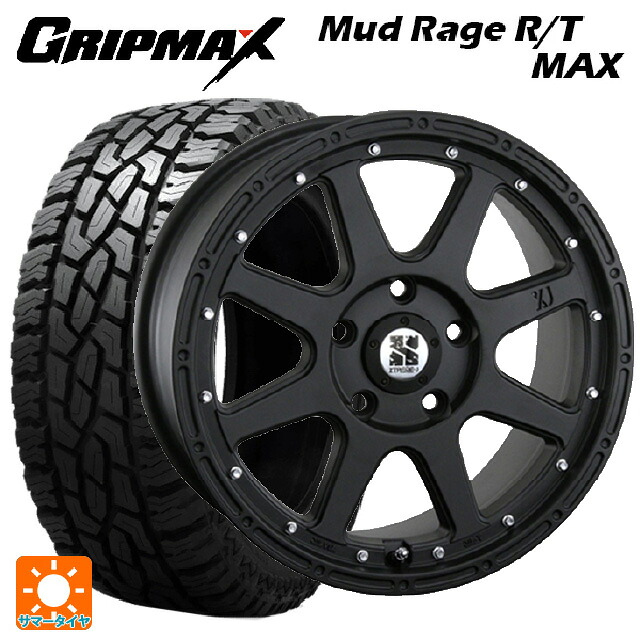 ジープ ラングラー(JL系)用 265/70R17 123/120Q グリップマックス マッドレイジ RTマックス ホワイトレター エムエルジェイ エクストリームJ Flat Black 新品サマータイヤホイール 4本セット｜タイヤホイール専門店コニシタイヤ