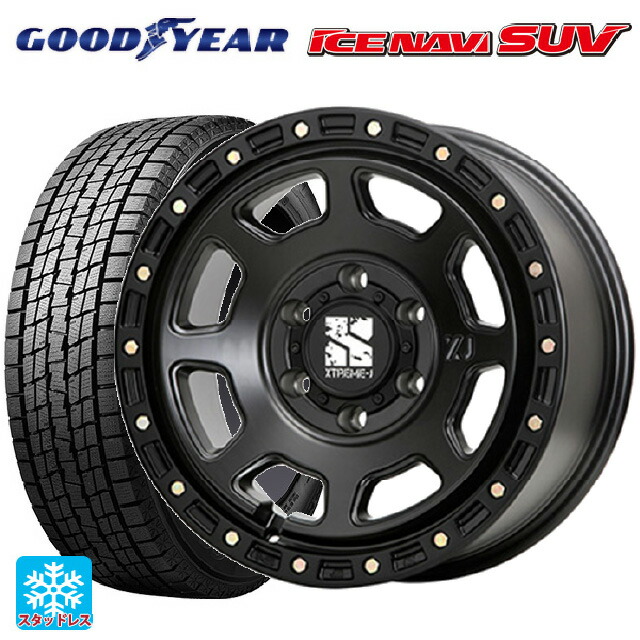 トヨタ ハイラックス(120系)用 265/70R17 115Q グッドイヤー アイスナビ SUV エムエルジェイ エクストリームJ XJ07 Satin Black 新品スタッドレスタイヤホイール 4本セット