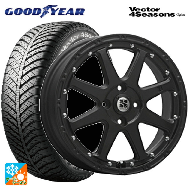 165/55R14 72H グッドイヤー ベクターフォーシーズンズ ハイブリッド エムエルジェイ エクストリームJ # Flat Black 14-4.5J 国産車用 オールシーズンタイヤホイール4本セット|タイヤホイール専門店コニシタイヤ
