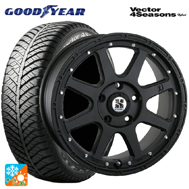 225/45R17 91H グッドイヤー ベクターフォーシーズンズ ハイブリッド エムエルジェイ エクストリームJ Flat Black 17-7.5J 国産車用 オールシーズンタイヤホイール4本セット｜タイヤホイール専門店コニシタイヤ 107,330円