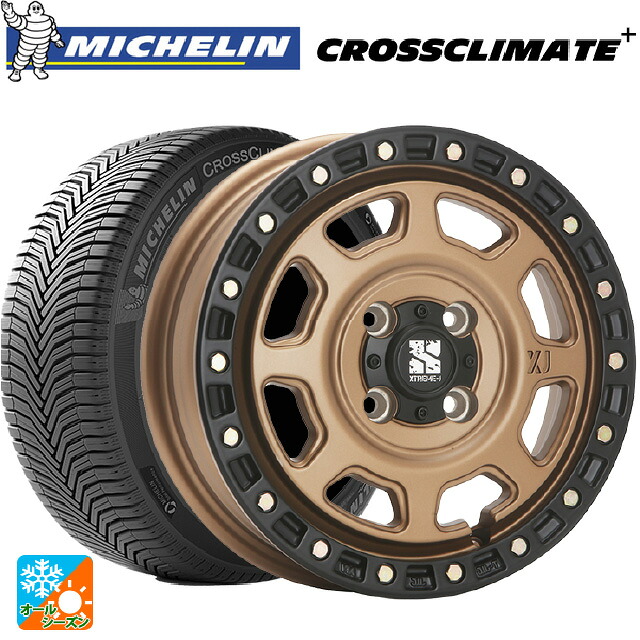ダイハツ タフト(LA900/LA910)用 165/70R14 85T XL ミシュラン 正規品 クロスクライメイトプラス エムエルジェイ エクストリームJ XJ07 Matte Bronze　BKRim 新品オールシーズンタイヤホイール 4本セット