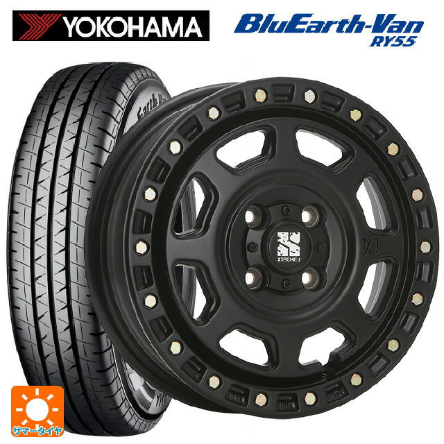 155/80R14 88/86N ヨコハマ ブルーアースVan RY55B # エムエルジェイ エクストリームJ XJ07 Satin Black 14-5J 国産車用 サマータイヤホイール4本セット|タイヤホイール専門店コニシタイヤ
