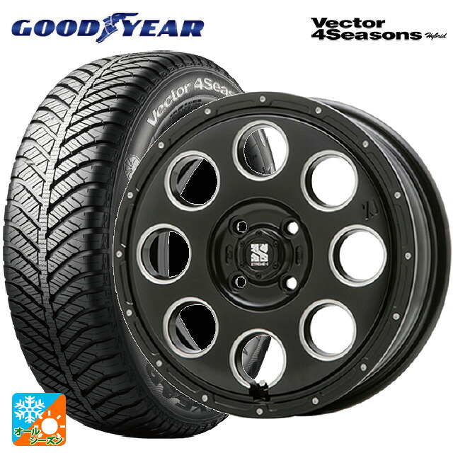 165/50R15 73H グッドイヤー ベクターフォーシーズンズ ハイブリッド エムエルジェイ エクストリームJ KK03 Black Milled 15-4.5J 国産車用 オールシーズンタイヤホイール4本セット｜タイヤホイール専門店コニシタイヤ 84,095円