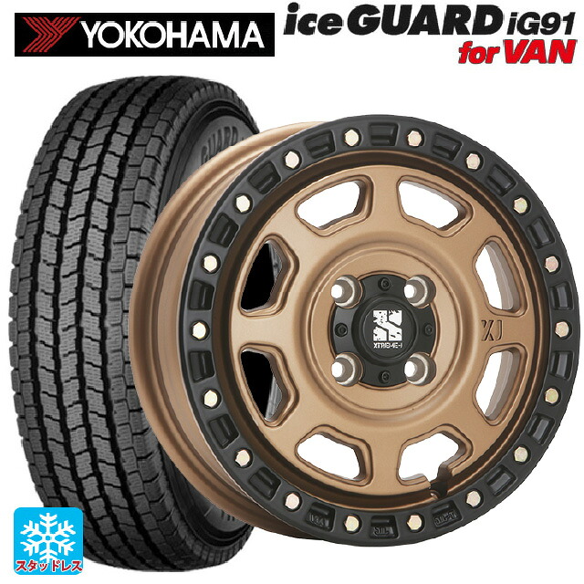 トヨタ プロボックス(160系)用 175/80R14 99/98N ヨコハマ アイスガード IG91 for VAN エムエルジェイ エクストリームJ XJ07 Matte Bronze　BKRim 新品スタッドレスタイヤホイール 4本セット