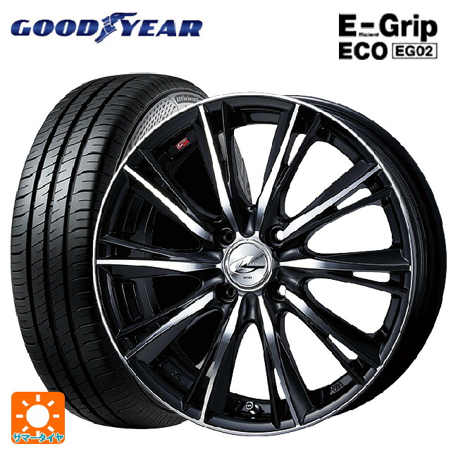 トヨタ ルーミー(M900系)用 175/55R15 77V グッドイヤー エフィシェントグリップ エコ EG02 ウェッズ レオニス WX BKMC 新品サマータイヤホイール 4本セット