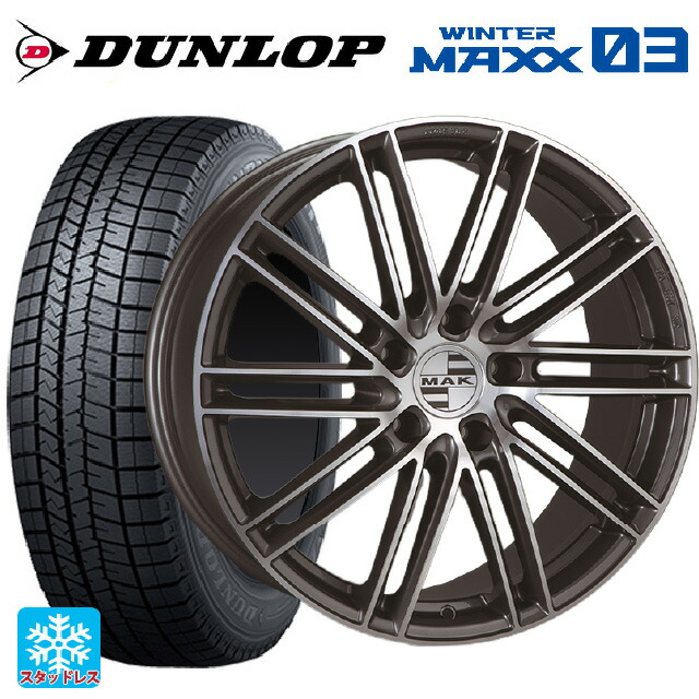 ポルシェ タイカン(J1系)用 245/45R20 103Q XL ダンロップ ウィンターマックス 03(WM03) 阿部商会 マック ライプツィヒ ガンメタリックミラー 新品スタッドレスタイヤホイール 4本セット