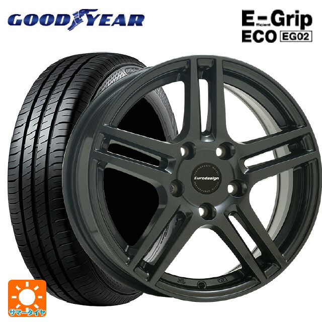 ミツビシ デリカミニ(FF車)(B3系)用 165/55R15 75V グッドイヤー エフィシェントグリップ エコ EG02 阿部商会 ユーロデザイン アイガー ガンメタリック 新品サマータイヤホイール 4本セット｜タイヤホイール専門店コニシタイヤ