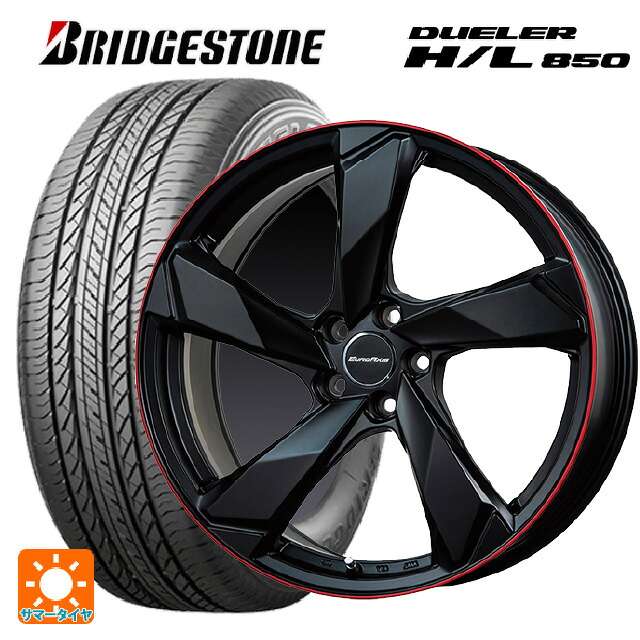 プジョー 3008(P8系)用 225/55R18 98V ブリヂストン デューラー HL850 正規品 ユーロアクシス クロスエッジ マットブラック/レッドリム 新品サマータイヤホイール 4本セット