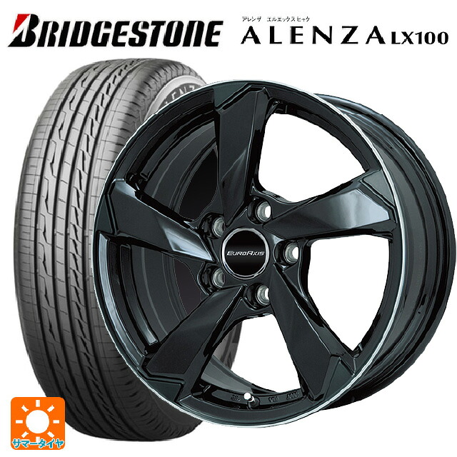 プジョー 5008(P8系)用 225/60R17 99H ブリヂストン アレンザLX100 正規品 # ユーロアクシス クロスエッジ グロスブラック/リムポリッシュ 新品サマータイヤホイール 4本セット