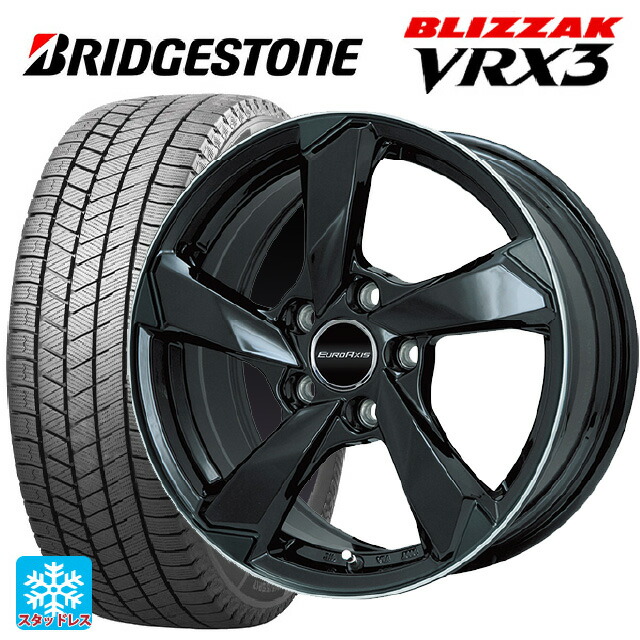 プジョー 3008(P845系)用 225/60R17 99Q ブリヂストン ブリザック VRX3 正規品 ユーロアクシス クロスエッジ グロスブラック/リムポリッシュ 新品スタッドレスタイヤホイール 4本セット