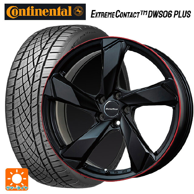 ジャガー Ｅ-ＰＡＣＥ(ＤＦ2系)用 245/45R20 103Y XL コンチネンタル エクストリームコンタクト DWS06プラス 正規品 ユーロアクシス クロスエッジ マットブラック/レッドリム 新品サマータイヤホイール 4本セット