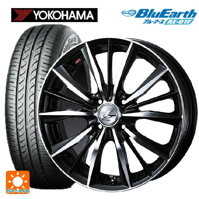 スズキ スイフト(ZC/ZD 13/43/53/83系)用 185/55R16 83V ヨコハマ ブルーアース AE01F ウェッズ レオニス VX # BKMC 新品サマータイヤホイール 4本セット