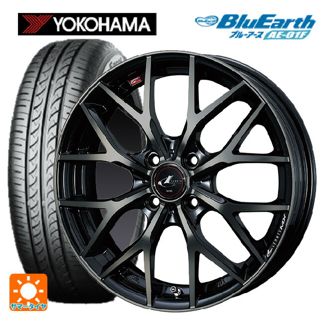 トヨタ アクア(PK16/PK15系)用 185/65R15 88S ヨコハマ ブルーアース AE01F ウェッズ レオニス MX PBMC/TI 新品サマータイヤホイール 4本セット