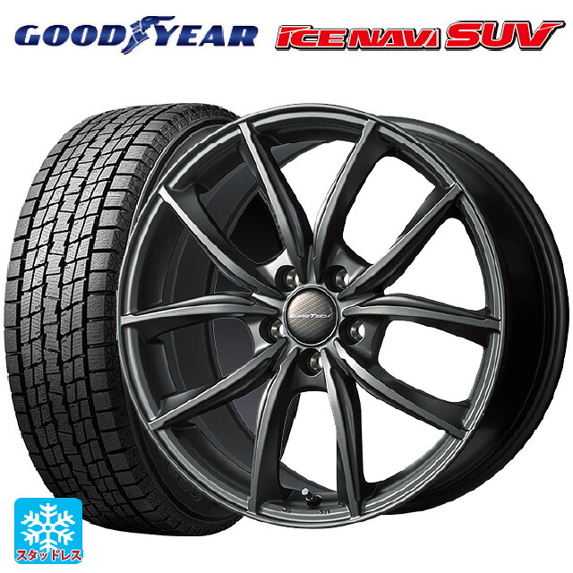 ポルシェ マカン(95B/J1系)用 [F]:235/60R18 107Q XL [R]:255/55R18 109Q グッドイヤー アイスナビ SUV # ユーロテック MPライン マットチタニウム 新品スタッドレスタイヤホイール 4本セット｜タイヤホイール専門店コニシタイヤ