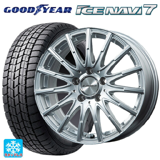 メルセデスベンツ Bクラス(W247)用 2025年製 205/60R16 92Q グッドイヤー アイスナビ7(数量限定) # ユーロアクシス エアフルト シルバー 新品スタッドレスタイヤホイール 4本セット