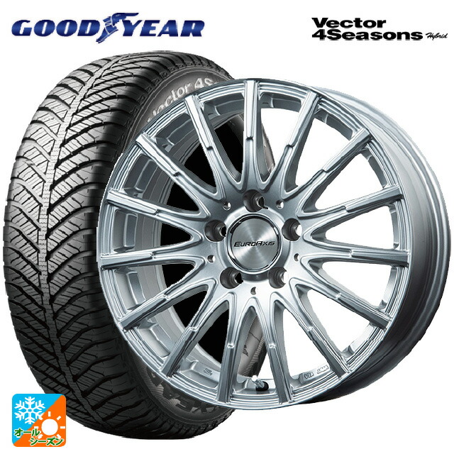 メルセデスベンツ GLA(X156)用 235/50R18 101H XL グッドイヤー ベクターフォーシーズンズ ハイブリッド ユーロアクシス エアフルト シルバー 新品オールシーズンタイヤホイール 4本セット
