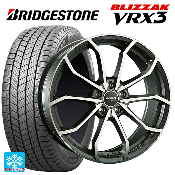 アウディ Q2(GA系)用 215/55R17 94Q ブリヂストン ブリザック VRX3 正規品 # 阿部商会 マック レーベFF # ガンメタリックミラー 新品スタッドレスタイヤホイール 4本セット|タイヤホイール専門店コニシタイヤ