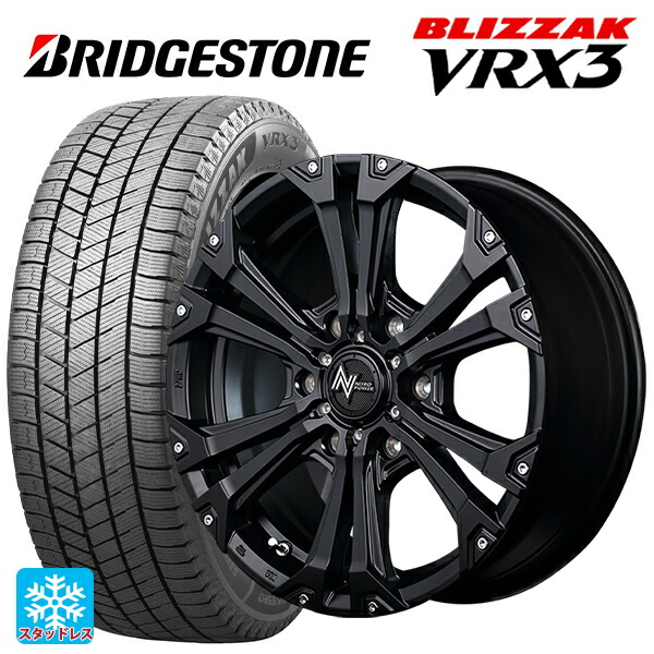 2024年製 265/65R18 114Q ブリヂストン ブリザック VRX3 正規品 # エムアイディー ナイトロパワー ジャベリン セミグロスブラック＋ピアス＆ミルド 18-8J 国産車用 スタッドレスタイヤホイール4本セット