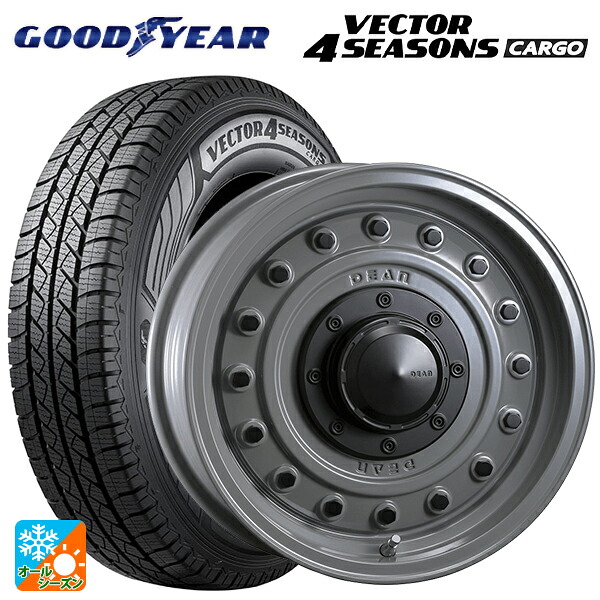 スズキ ジムニーノマド(JC74W)用 195/80R15 107/105N グッドイヤー ベクター4シーズンズ カーゴ クリムソン ディーン コロラド スティールグレー 新品オールシーズンタイヤホイール 5本セット
