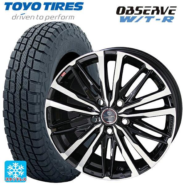 225/70R16 102/99Q トーヨー オブザーブ W/T-R 共豊 スマック クレスト サファイアブラックポリッシュ 16-6.5J 国産車用 スタッドレスタイヤホイール4本セット