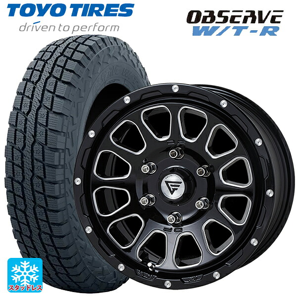 285/70R17 116/113Q トーヨー オブザーブ W/T-R エクシズルライン デルタフォース オーバル ブラックマシニング 17-8J 国産車用 スタッドレスタイヤホイール4本セット