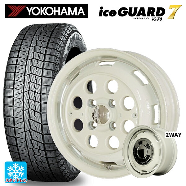 ダイハツ タフト(LA900/LA910)用 165/70R14 81Q ヨコハマ アイスガード7(IG70) エムアイディー ガルシア シスコ オールドイングリュッシュホワイト＋リムヴァーレイ 新品スタッドレスタイヤホイール 4本セット 73,475円