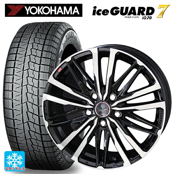 スバル レヴォーグ(VN系)用 215/50R17 91Q ヨコハマ アイスガード7(IG70) # 共豊 スマック クレスト サファイアブラックポリッシュ 新品スタッドレスタイヤホイール 4本セット|タイヤホイール専門店コニシタイヤ