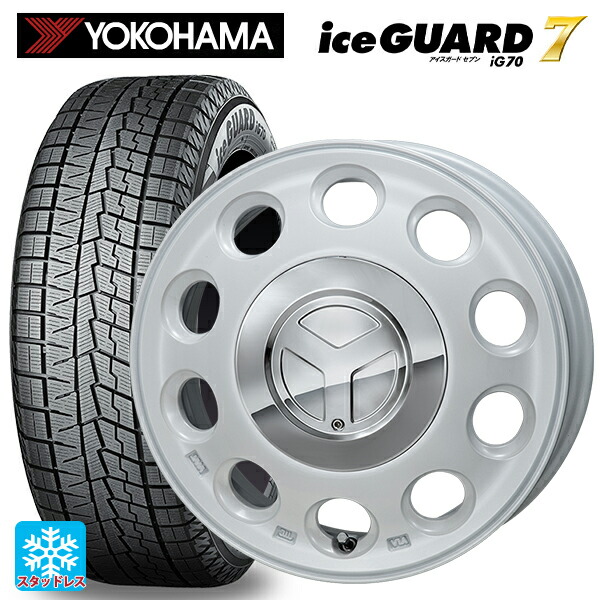 165/65R15 81Q ヨコハマ アイスガード7(IG70) ジャパン三陽 モンツァ ピエディーノ パールホワイト 15-4.5J 国産車用 スタッドレスタイヤホイール4本セット|タイヤホイール専門店コニシタイヤ
