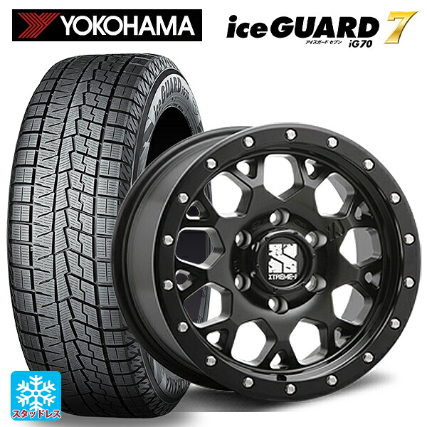 205/65R16 95Q ヨコハマ アイスガード7(IG70) # エムエルジェイ エクストリームJ XJ04 Satin Black 16-7J 国産車用 スタッドレスタイヤホイール4本セット|タイヤホイール専門店コニシタイヤ
