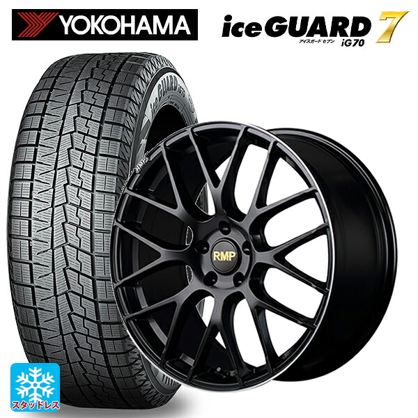 スバル WRX S4(VBH)用 2025年製 245/35R19 93Q ヨコハマ アイスガード7(IG70) # エムアイディー MID エクスクルーシブ 028F セミグロスブラック＋リムエッジDC＋ロゴマシニング 新品スタッドレスタイヤホイール 4本セット 185,455円
