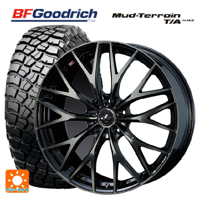 ミツビシ デリカD5(チューナーサイズ)(3DA系)用 225/75R16 115/112Q BFグッドリッチ マッドテレーン TA KM3 ブラックレター 正規品 ウェッズ レオニス MX PBMC/TI 新品サマータイヤホイール 4本セット