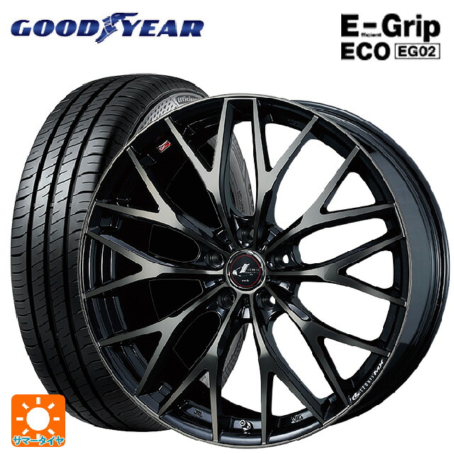 195/55R16 87V グッドイヤー エフィシェントグリップ エコ EG02 ウェッズ レオニス MX PBMC/TI 16-6.5J 国産車用 サマータイヤホイール4本セット