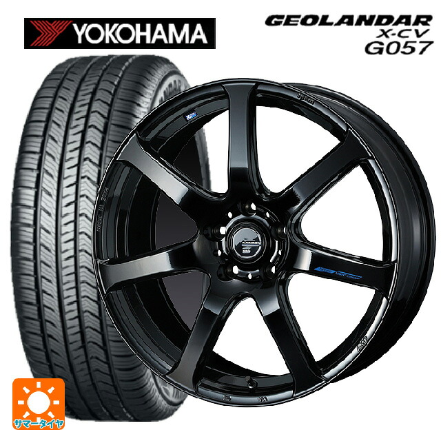 トヨタ プリウス(60系)用 225/45R19 96W XL ヨコハマ ジオランダー X-CV G057 正規品 ウェッズ レオニス ナヴィア07 PBK 新品サマータイヤホイール 4本セット