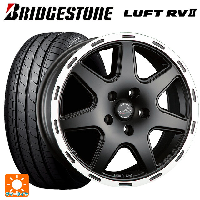 ジープ レネゲード(BU/BV系)用 215/60R17 96H ブリヂストン ルフトRV2(日本製) 正規品 # 阿部商会 ラ･ストラーダ ティラードクロス マットブラックリムポリッシュ 新品サマータイヤホイール 4本セット