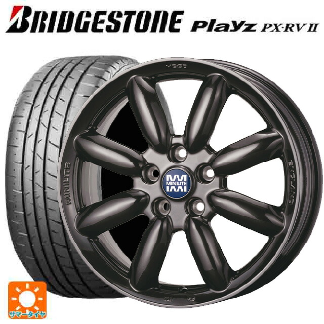 ミニ ミニクロスオーバー(F60)用 225/55R17 101V XL ブリヂストン プレイズ PX-RV2 正規品 ティーエーエス ミニライト MC50 ハイパーブラック 新品サマータイヤホイール 4本セット