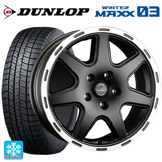 ジープ レネゲード 4xe(BV系)用 215/60R17 96Q ダンロップ ウィンターマックス 03(WM03) 阿部商会 ラ･ストラーダ ティラードクロス マットブラックリムポリッシュ 新品スタッドレスタイヤホイール 4本セット