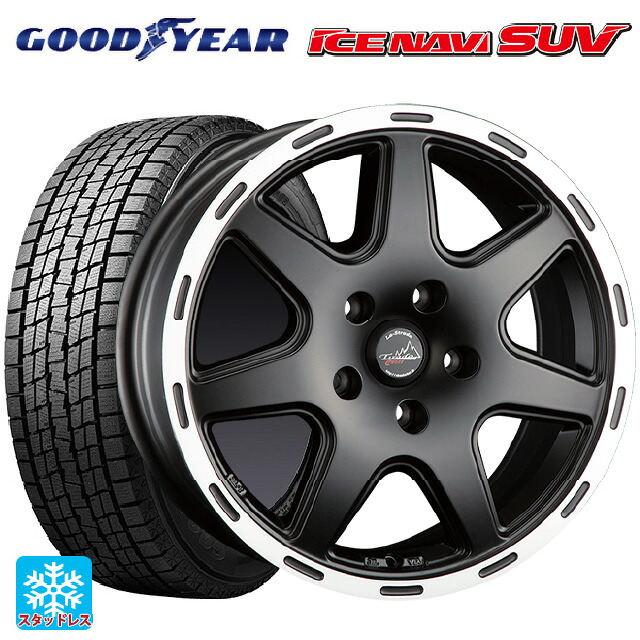 ジープ レネゲード(BU14/BU24)用 215/60R17 96Q グッドイヤー アイスナビ SUV # 阿部商会 ラ・ストラーダ ティラードクロス マットブラックリムポリッシュ 新品スタッドレスタイヤホイール 4本セット|タイヤホイール専門店コニシタイヤ