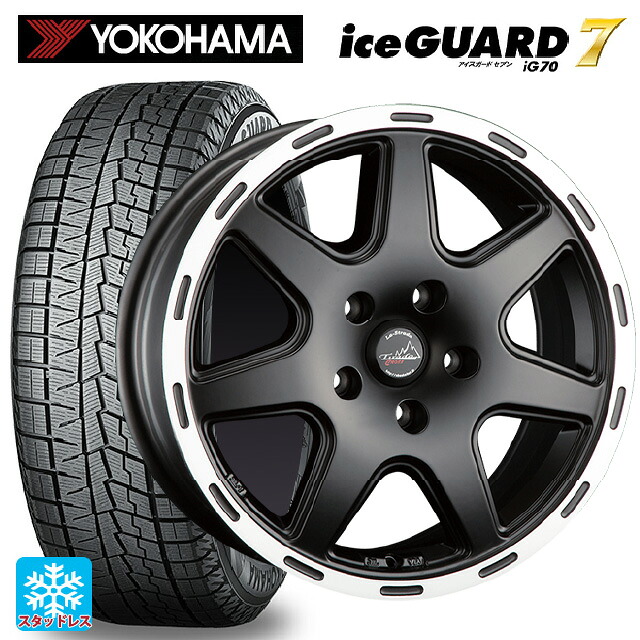 在庫有 ジープ コンパス(M624)用 2025年製 225/60R17 99Q ヨコハマ アイスガード7(IG70) # 阿部商会 ラ･ストラーダ ティラードクロス マットブラックリムポリッシュ 新品スタッドレスタイヤホイール 4本セット