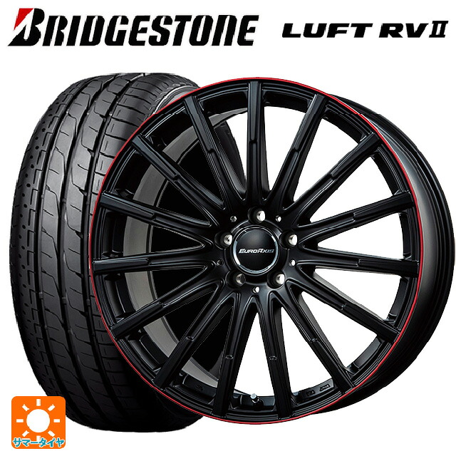 メルセデスベンツ GLA(X156)用 235/50R18 97W ブリヂストン ルフトRV2(日本製) 正規品 # ユーロアクシス エアフルト マットブラック/レッドリム 新品サマータイヤホイール 4本セット 114,800円