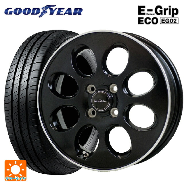 スズキ スペーシアベース(MK33)用 165/55R15 75V グッドイヤー エフィシェントグリップ エコ EG02 ホットスタッフ ララパーム オーバル GB/リムP 新品サマータイヤホイール 4本セット｜タイヤホイール専門店コニシタイヤ