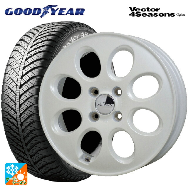 スズキ ハスラー(MR52/92S)用 165/65R14 79H グッドイヤー ベクターフォーシーズンズ ハイブリッド ホットスタッフ ララパーム オーバル PW 新品オールシーズンタイヤホイール 4本セット|タイヤホイール専門店コニシタイヤ